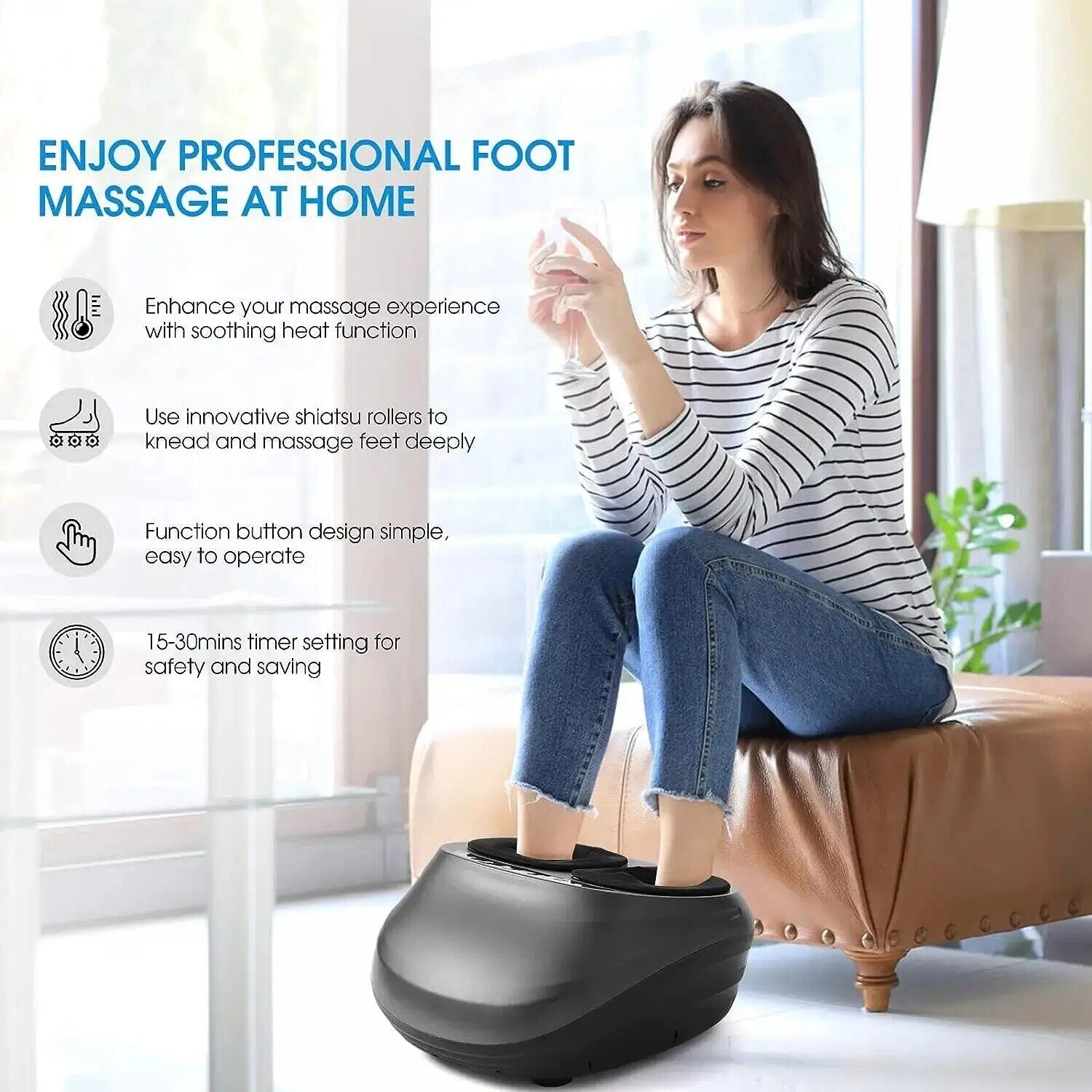 Foot Massager Machine with Heat and Massage Gifts for Men and Women Shiatsu Dee image 3