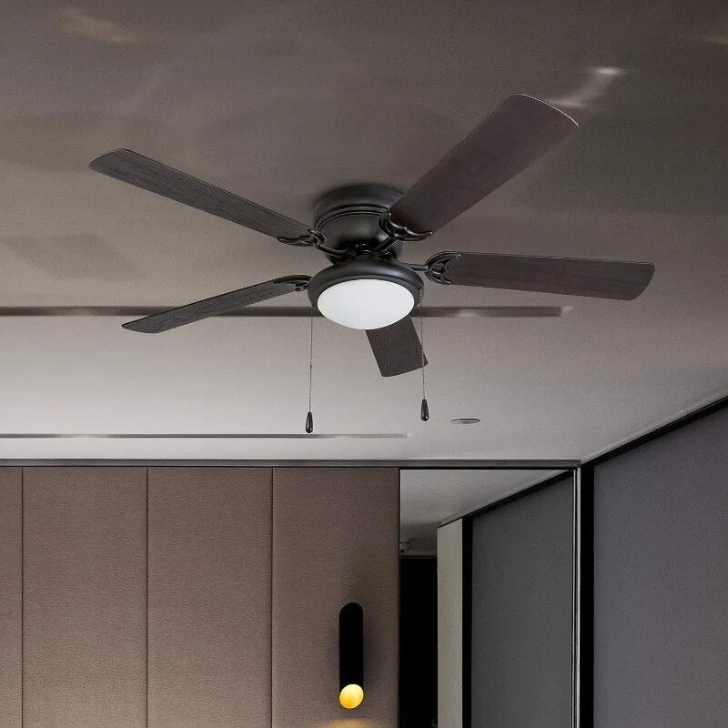 52" Matte Black West Hill Ceiling Fan with Bowl Light Kit image 5