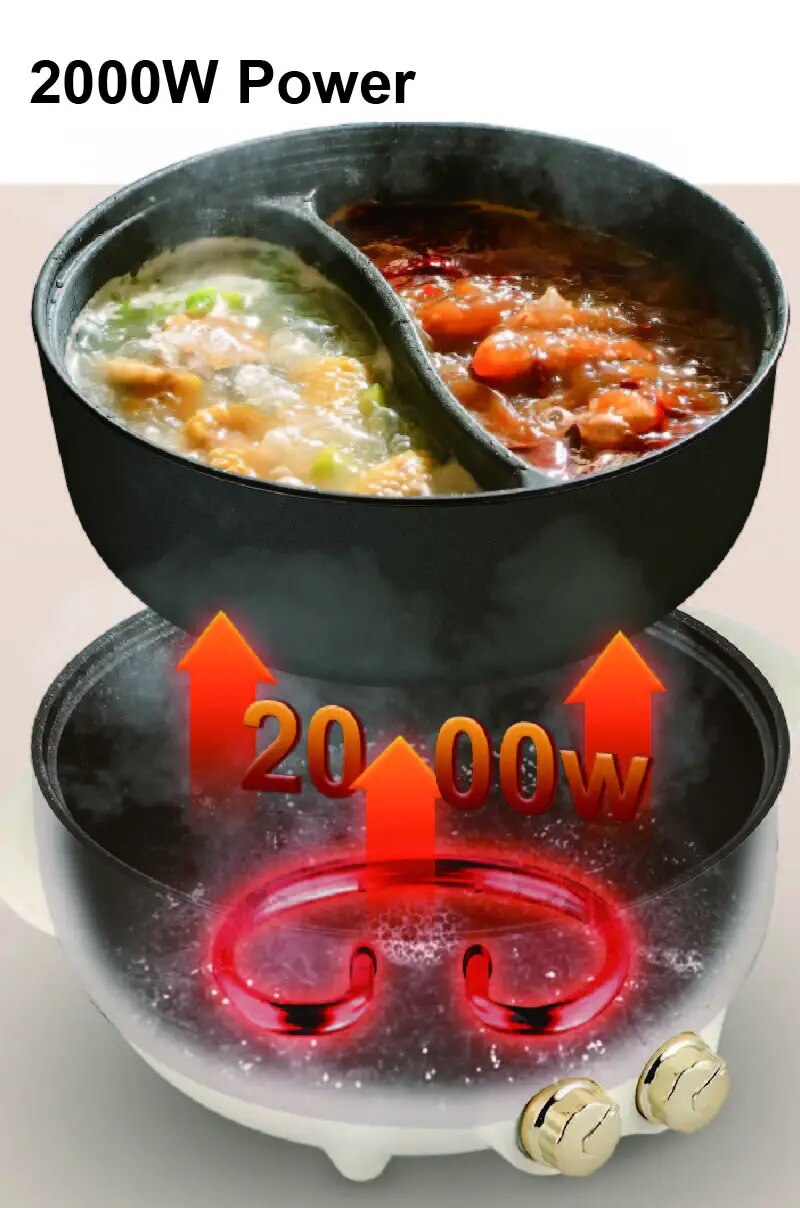 6L Electric Hot Pot Mandarin Duck Pot Non Stick Barbecue Integrated Pot Large C image 6