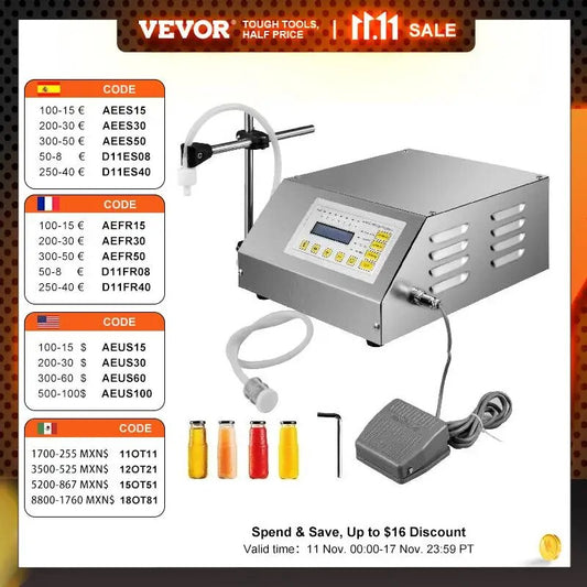 VEVOR Liquid Filling Machine 5-3500 ml GFK160 Digital Control Water Drink Perfu image 0