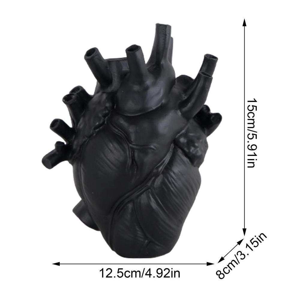 Halloween Heart-Shaped Vase Home Decor Plant Flower Pot Table Ornaments Resin V image 0