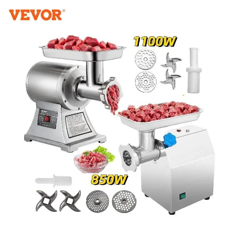 VEVOR 122 Kg/H 250 KG/H Electric Meat Mincer Chopper Heavy Duty Food Processors image 0