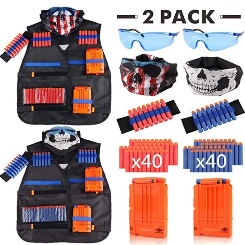 Children Kids Tactical Outdoor Vest Holder Kit Game Guns Accessories Toys for N image 1