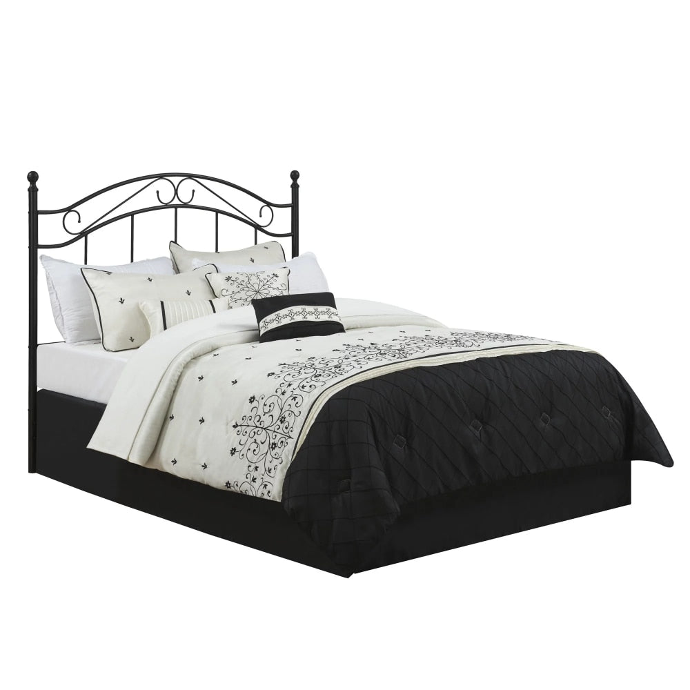 Mainstays Full/Queen Metal Headboard with Delicate Detailing, Black image 2