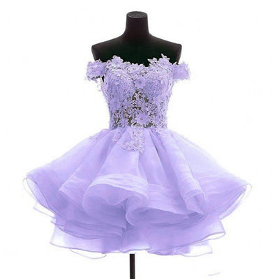 GUXQD Above Mini Short Prom Dresses Sweetheart Appliques Organza Homecoming Gra image 0