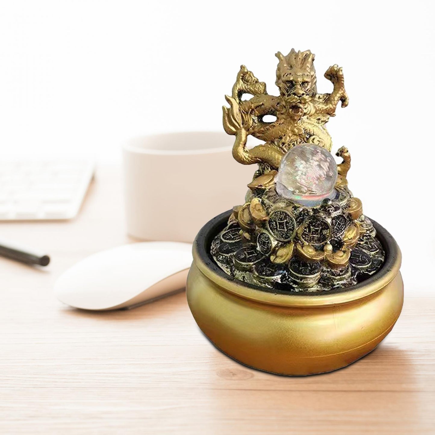 Indoor Water Fountains Tabletop Waterfall Table Ornament Feng Shui Tabletop Fou image 3