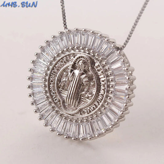 MHS.SUN Fashion Women Cubic Zircon Jewelry Gold/Silver Color Religion Jesus Pen image 0