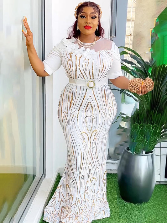 2024 Luxury Sequin Dresses For Women Dubai African Wedding Party Prom Evening G image 0