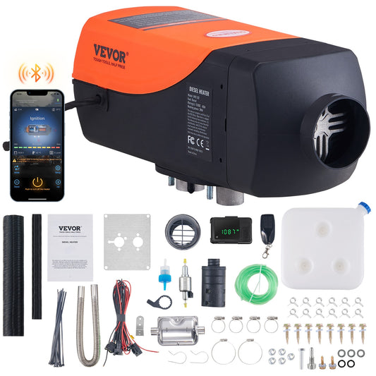 VEVOR 2/5/8KW Car Heater Diesel Air Heater 12V With Silencer Remote Control Tru image 0