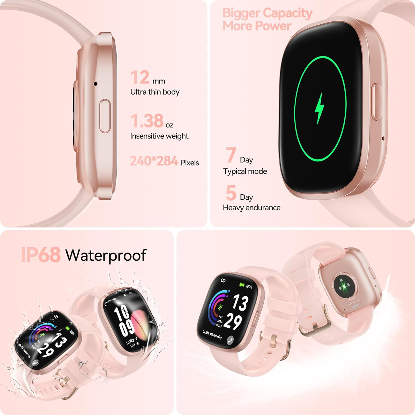 Smart Watch(Answer/Make Call), 1.83" HD Smart Watches for Men Women fitness Tra image 1
