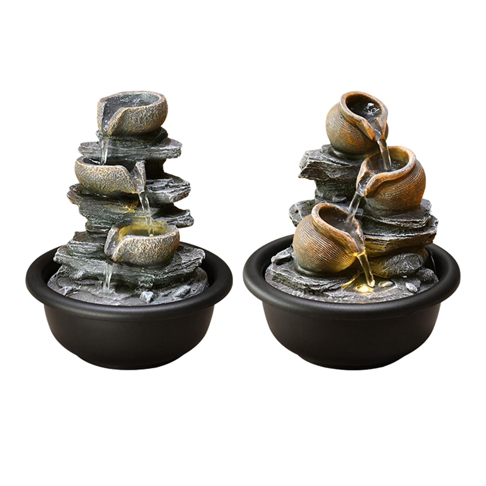 Tabletop Fountain Decor with Light Indoor Waterfall Fountains Mini Waterfall De image 4
