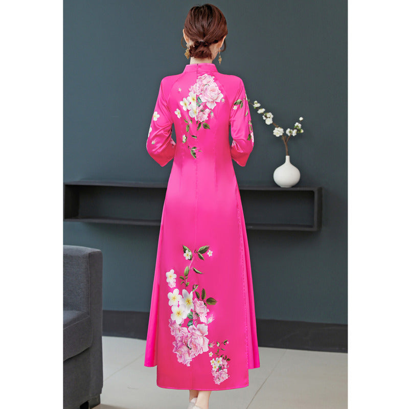 Oriental Elegant Slim Qipao Women Modern National Style China Costume Chinese T image 4