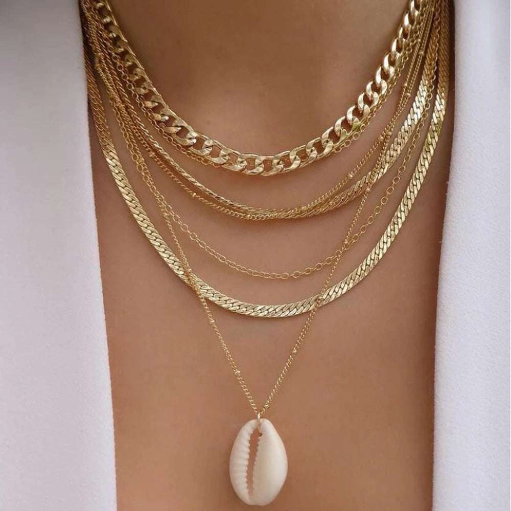 bls-miracle Bohemia Gold Color Multiple Styles Necklace For Women Trendy Multi- image 15