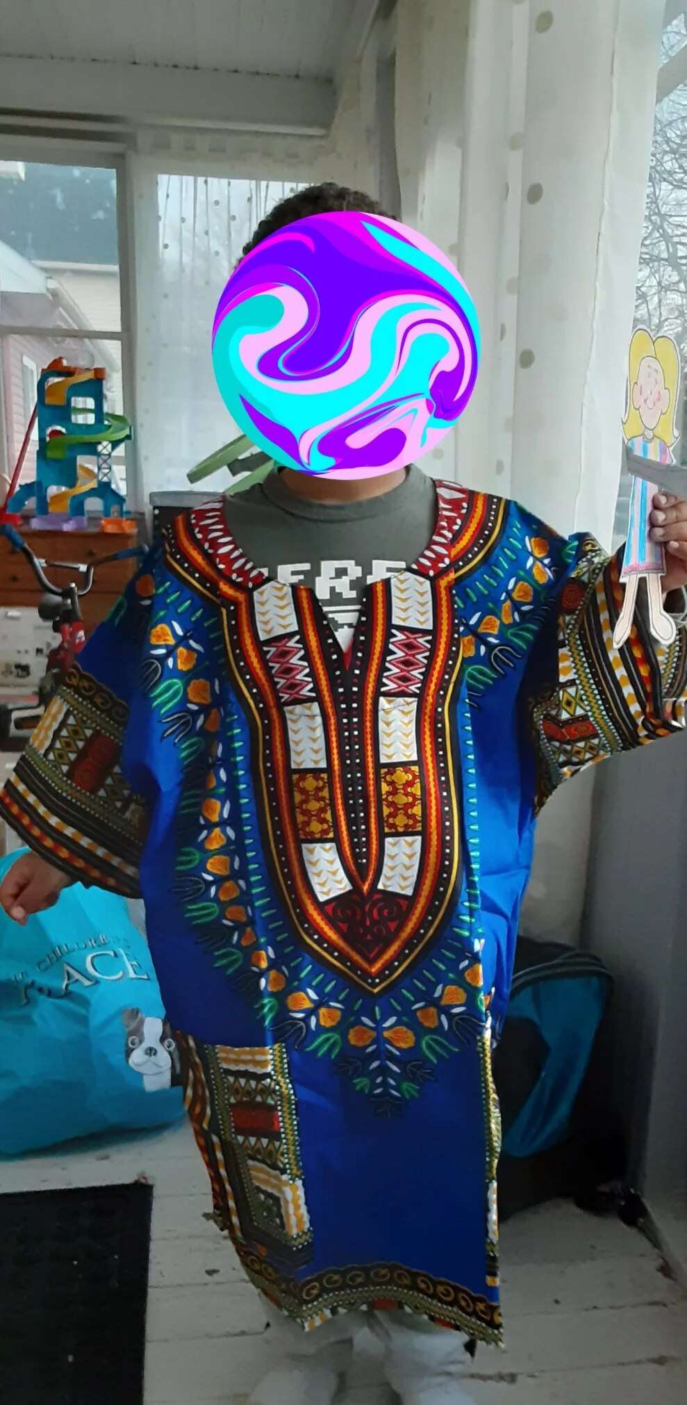 Traditional African Unisex Dashiki Shirt Color Tribal Festival Hippie Unisex Br image 1