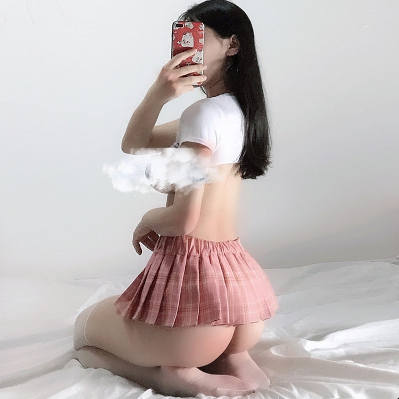 Sweet Girl Cute Cosplay Schoolgirl Uniform JK Temptation Mini Pleated Skirt Sol image 5