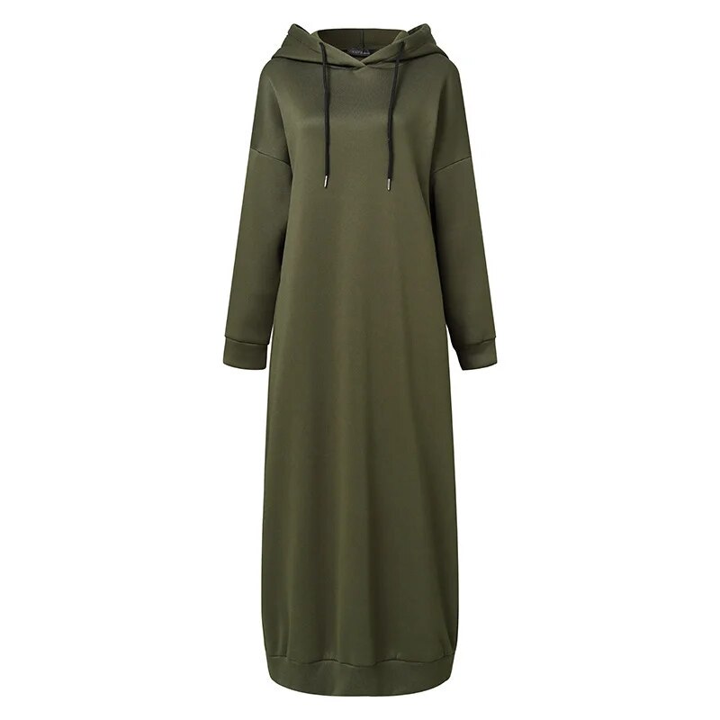 Muslim Dress Autumn/Winter Women's Sweatshirt Fashion Hooded Long Sleeve Long D image 5