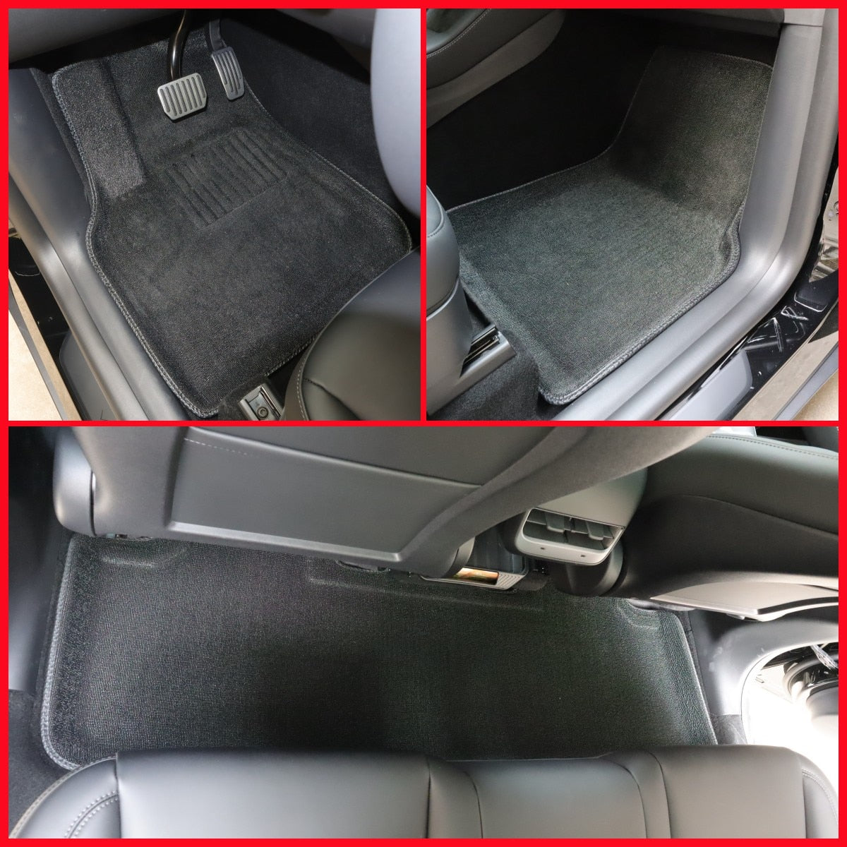 Futhope Floor Mats Black Pad For Tesla Model 3 Y 2020-2023 Custom Waterproof Ma image 4