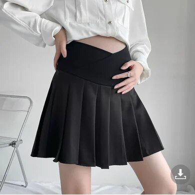 2024 Pregnant Women Pleated Skirt Adjustable Waist Maternity Belly Skirt with L image 5