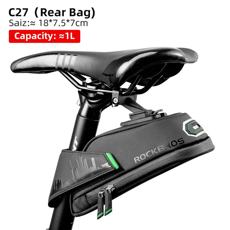 ROCKBROS Rainproof Bicycle Bag Shockproof Bike Saddle Bag For Refletive Rear La image 2