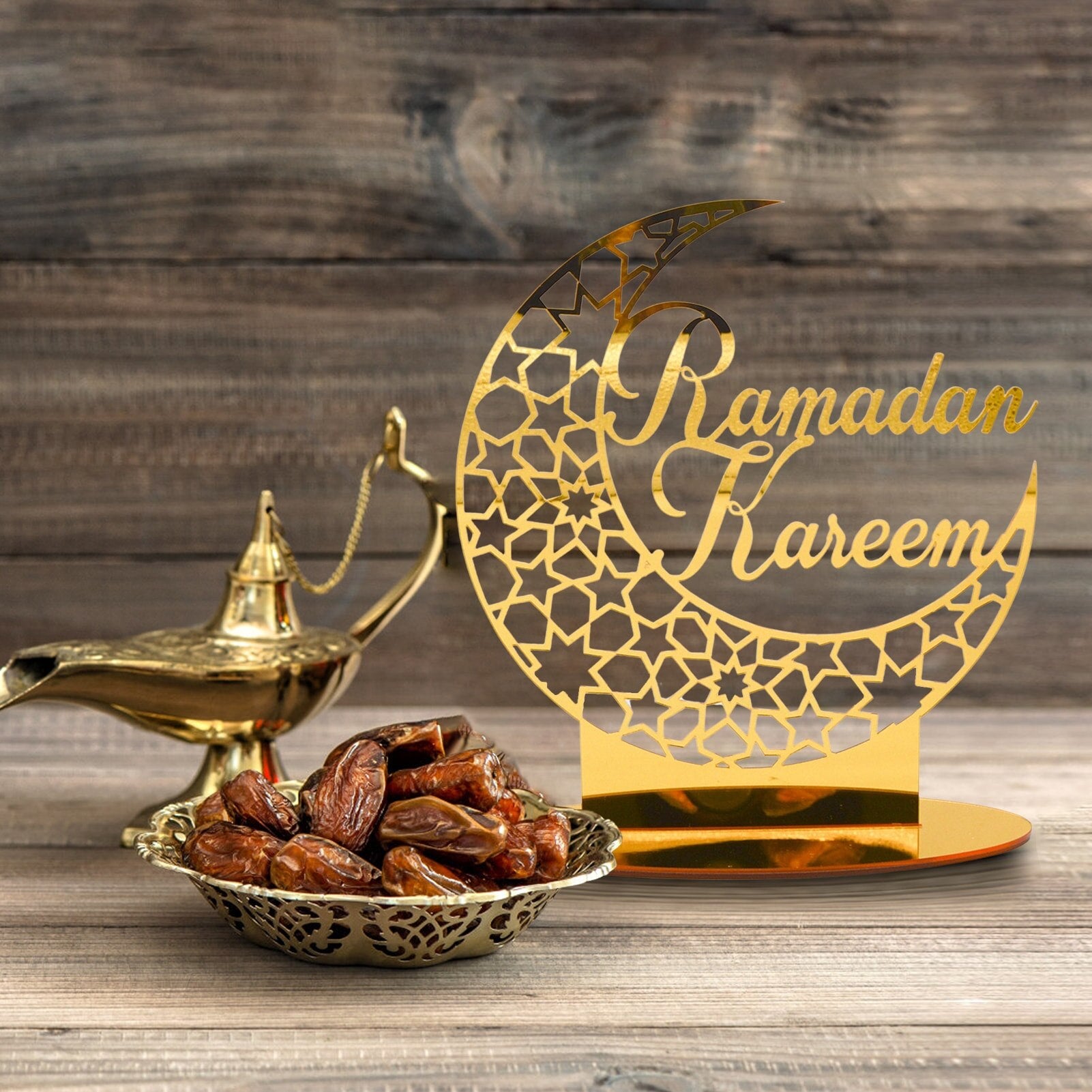 Ramadan Mubarak Festival Decoration Acrylic Golden Moon Eid Ramadan image 5