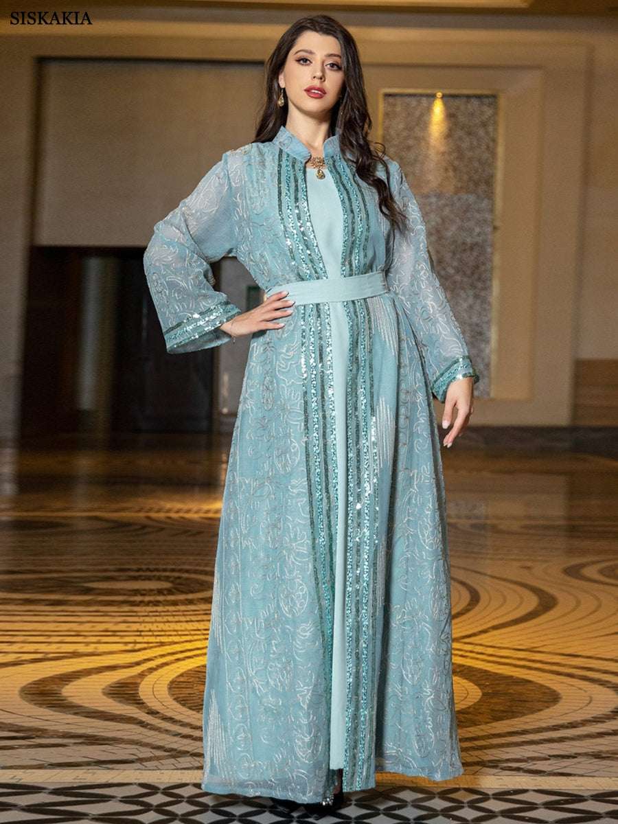 Siskakia Muslim Indian Anarkali Suits For Woman Kuwaiti Dubai Daily Party Gown image 3