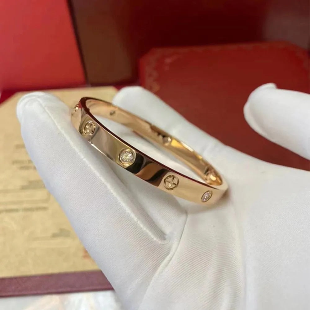 2023 New Design Gold Color Zircon And Cross Nut Nail Bracelet Gold & Bangle For image 6