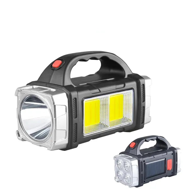 Portable Powerful USB Rechargeable Flashlight Solar LED Light With COB Work Lig image 2
