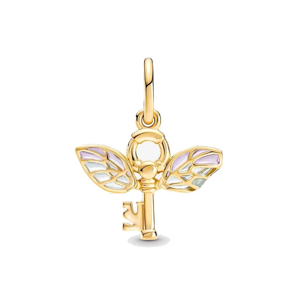 925 Sterling Silver Gold Color Family Tree Heart Crown Pendant Charm Fit Origin image 25