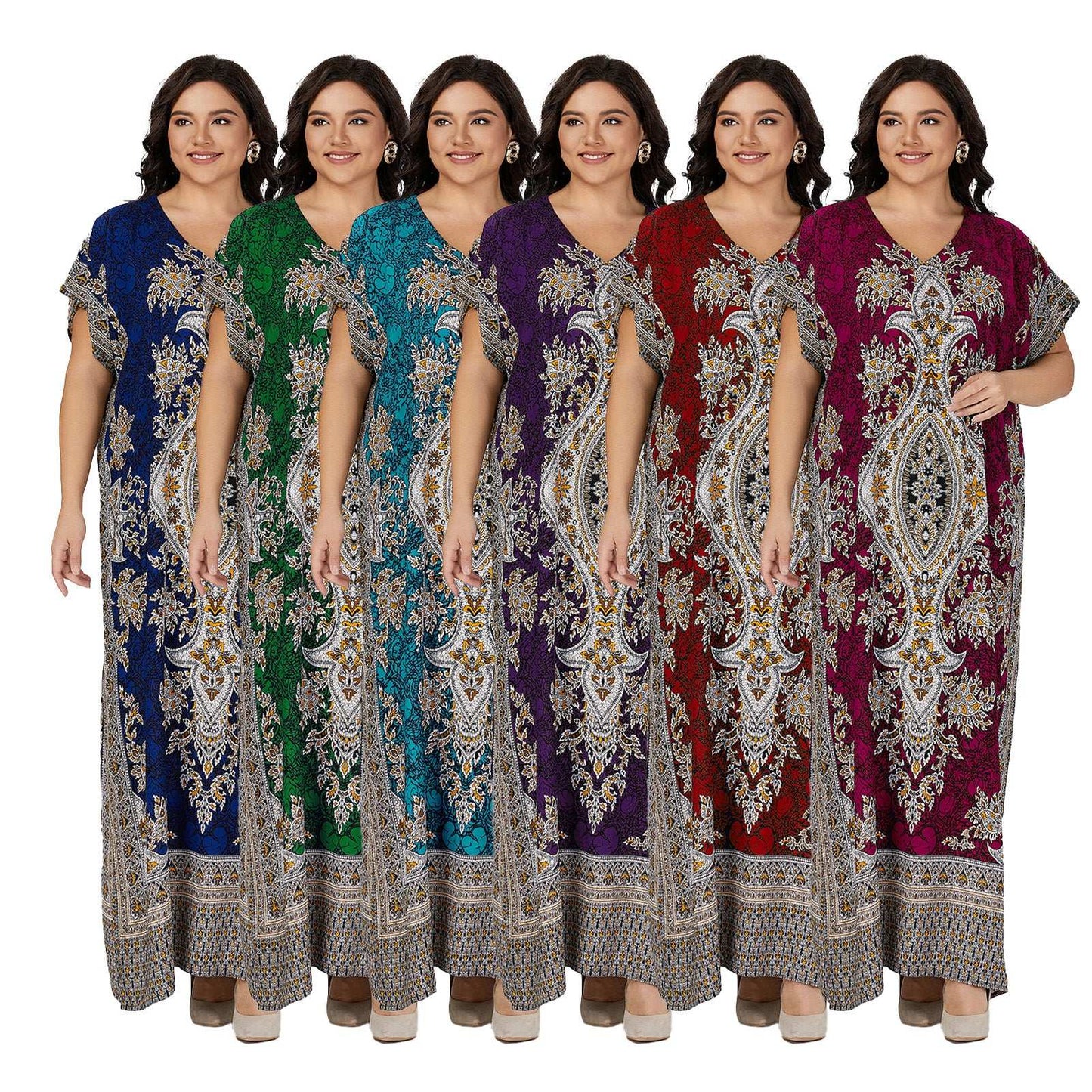 PlusSize Moroccan Traditional Dress Abaya For Women's Kaftan African Beach Dash image 9