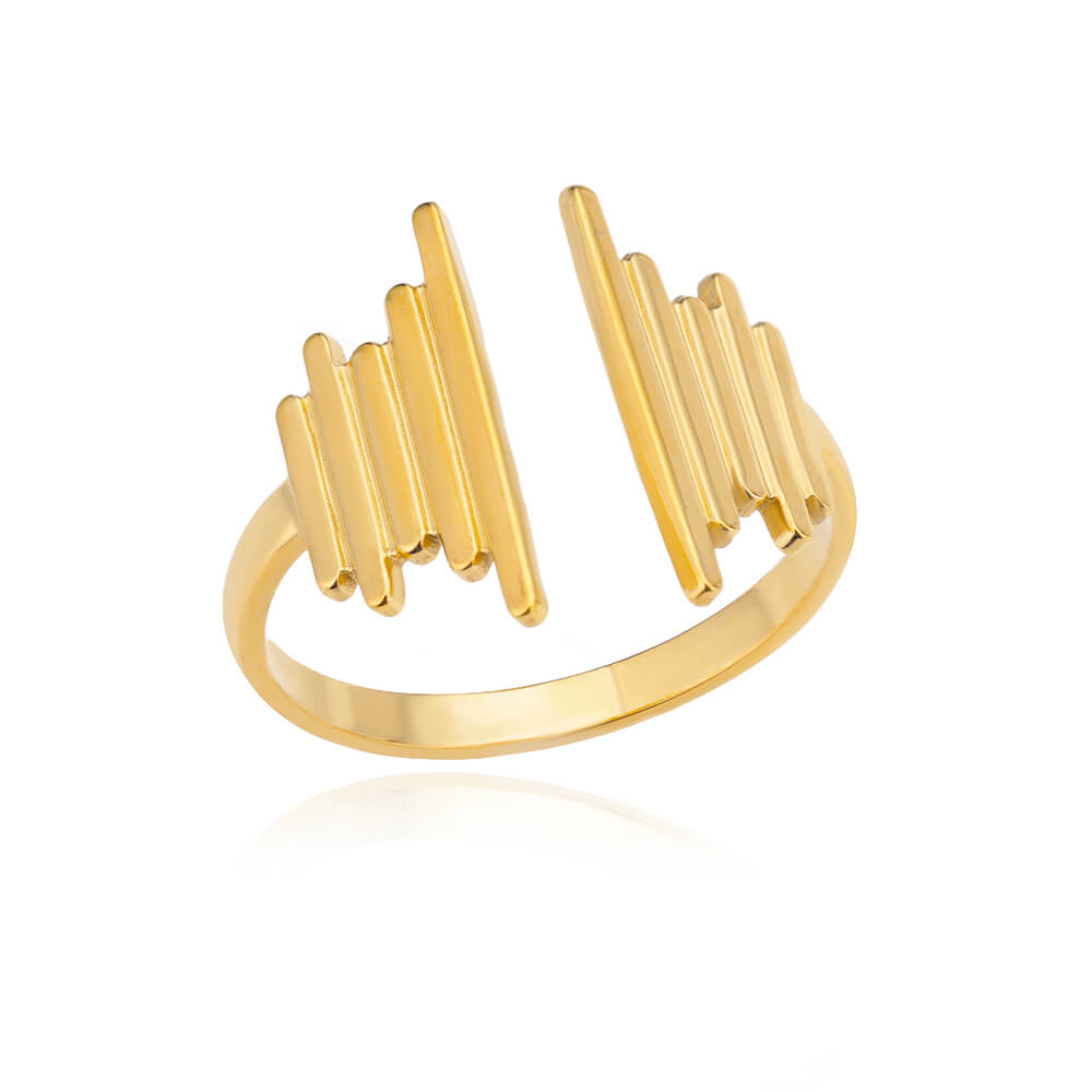 48 Style Women Stainless Steel Rings Gold Color Hollow Out Geometric Open Ring  image 23
