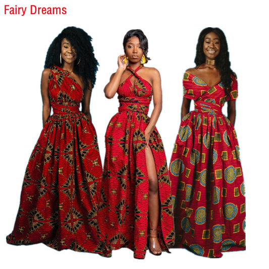 Long African Dress Women Traditional African Clothing Dashiki Ankara Summer Max image 0