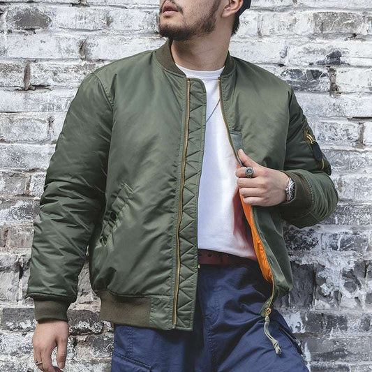 Maden Workwear American MA1 Pilot Jacket Men's Winter Green Cotton Coat Thicken image 0