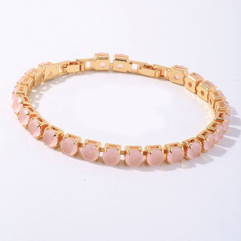 MxGxFam ( 20 cm x 6 mm ) Promotion Gold Plated 18 k Multiple Colors Powder Zirc image 15