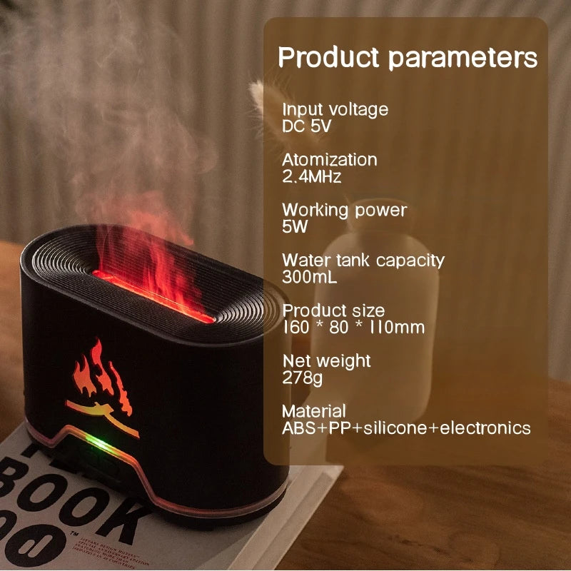 Remote Control USB Aromatherapy Diffuser,Simulated Flame Lamp,Air Humidifier image 4