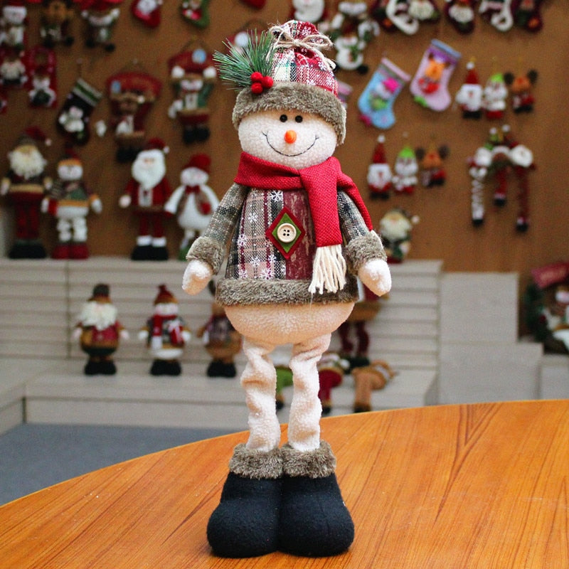 Christmas Dolls Tree Decor New Year Ornament Reindeer Snowman Santa Claus Stand image 16