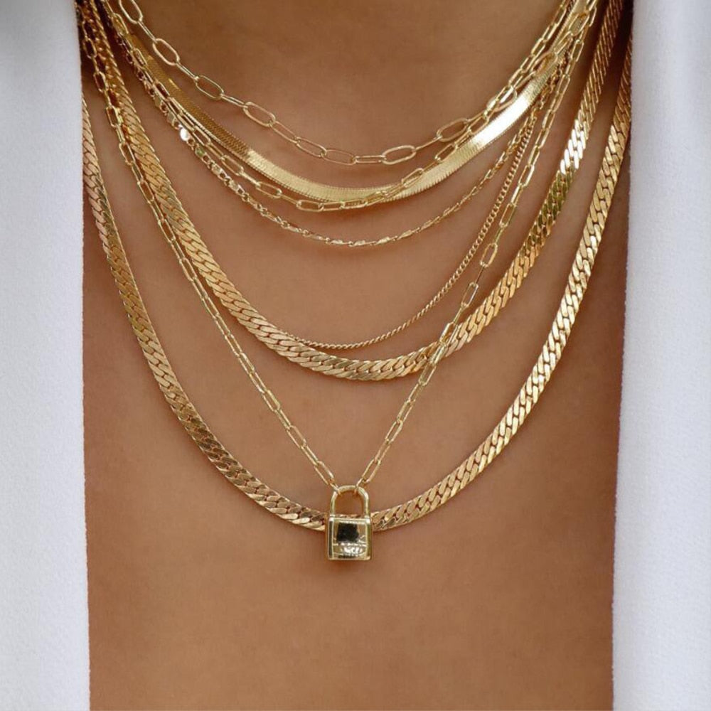bls-miracle Bohemia Gold Color Multiple Styles Necklace For Women Trendy Multi- image 33
