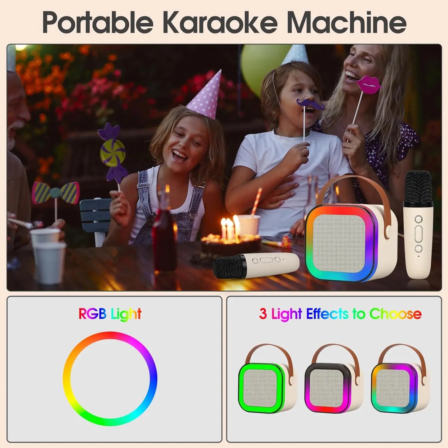 K12 Karaoke Machine Kids Adults Mini Portable BlueTooth Karaoke Speaker with 2 image 6