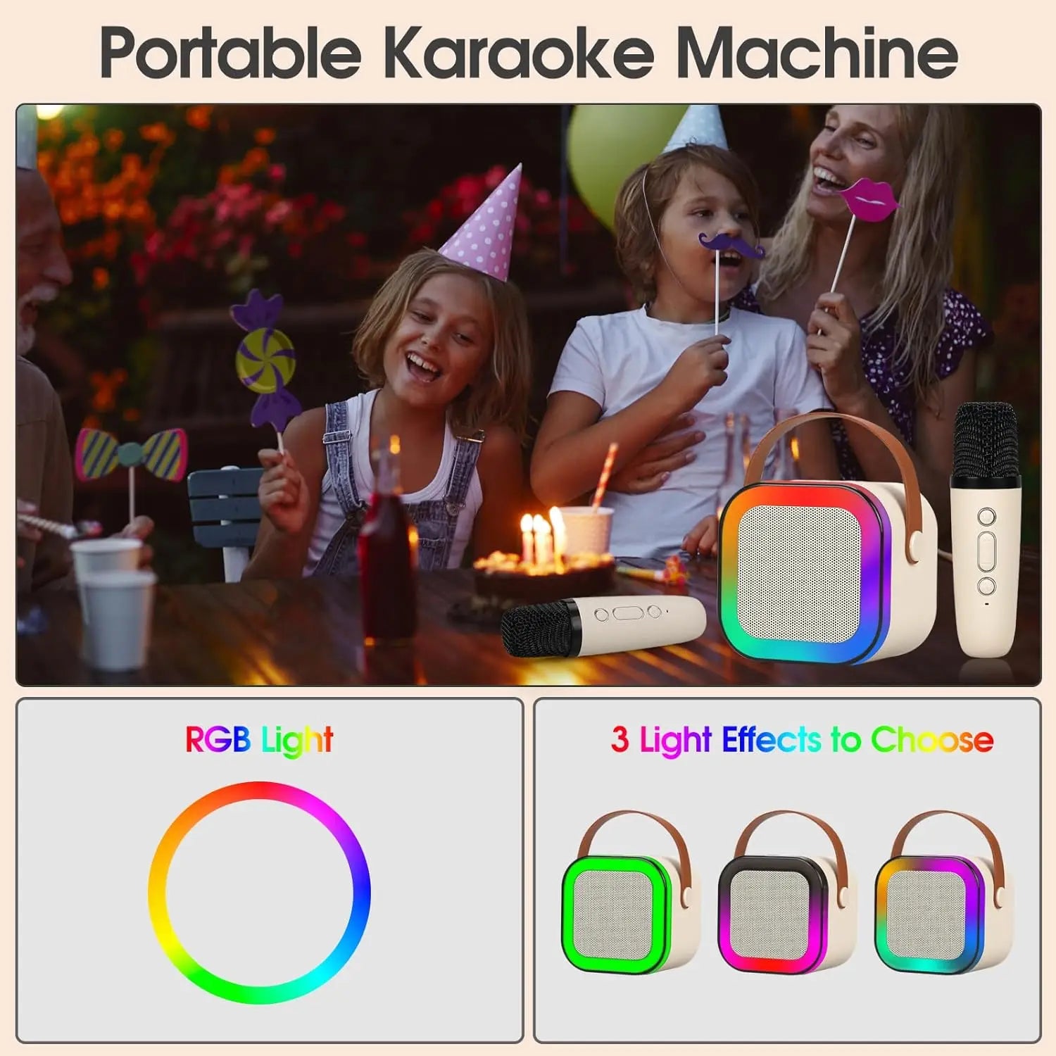 K12 Karaoke Machine Kids Adults Mini Portable BlueTooth Karaoke Speaker with 2 image 6
