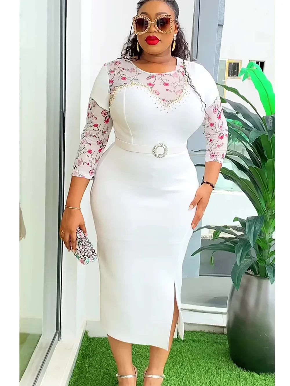 Plus Size African Party Dresses for Women 2024 New Fashion Dashiki Ankara Print image 1