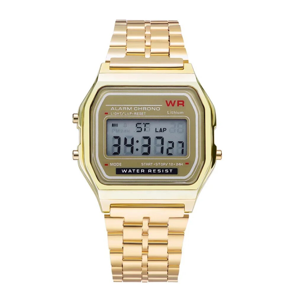 LED Steel Belt Rose Gold Silver Watches Men Women Electronic Digital Display Re image 9
