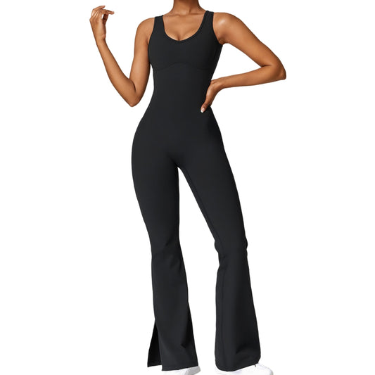 WomenSeamless Yoga Jumpsuits Sports Fitness Backless Running Jumpsuits Training image 0