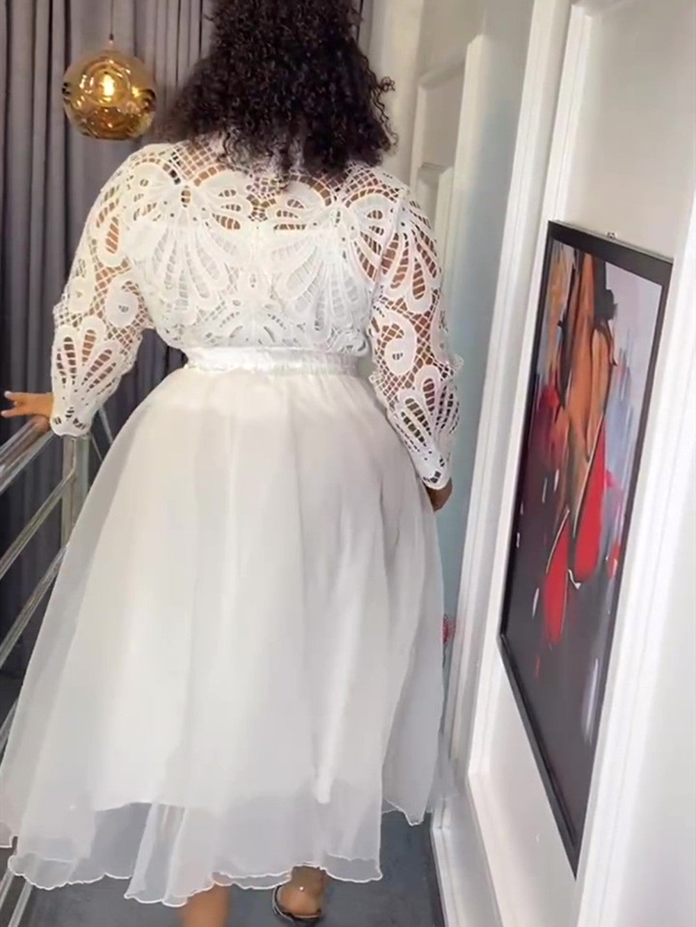 Plus Size African Party Dresses for Women 3 PCS Set Tops and Skirts Suits Elega image 3