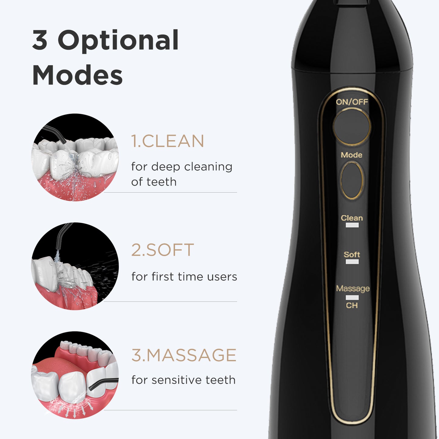 Fairywill Water Flossers for Teeth 300ML Oral Irrigator Rechargeable Portable D image 2