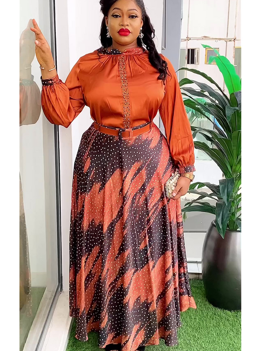 African Clothes for Women 2 PCS Sets Tops And Skirts Suits Dashiki Ankara Turke image 0