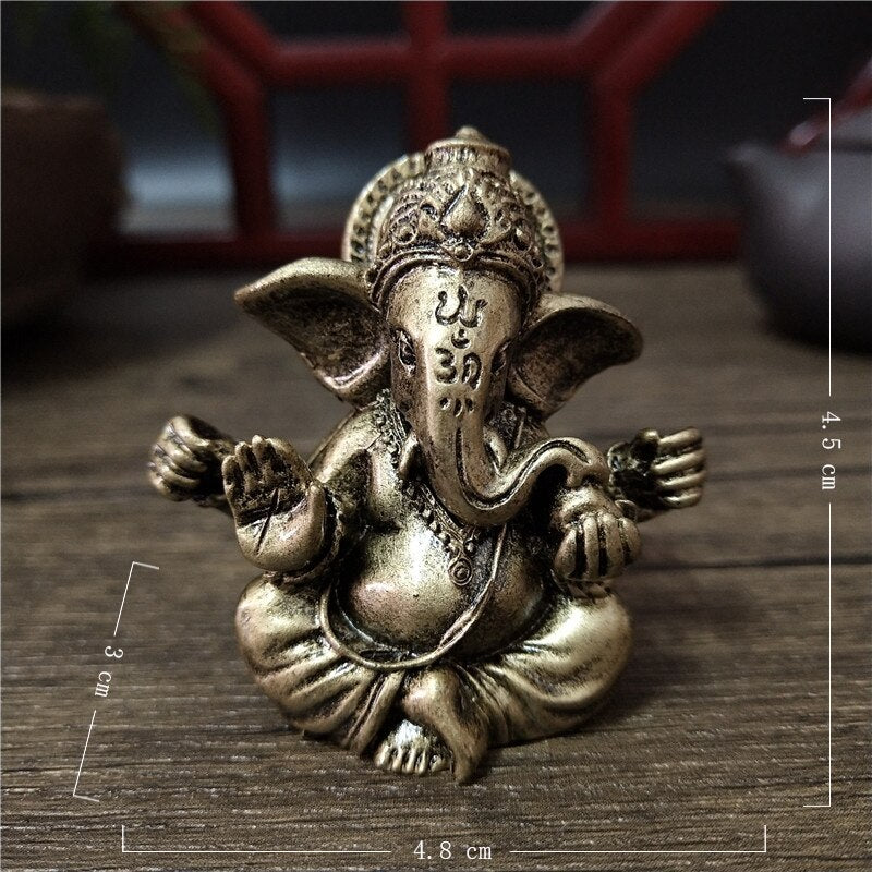 Gold Lord Ganesha Buddha Statue Elephant God Sculptures Ganesh Figurines image 5