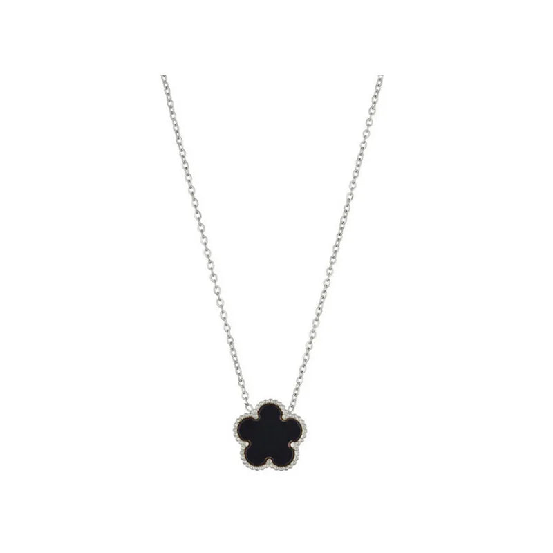 14K Gold Plated Five-leaf Clover Link Bracelets White Black Blue Gold Red Green image 24
