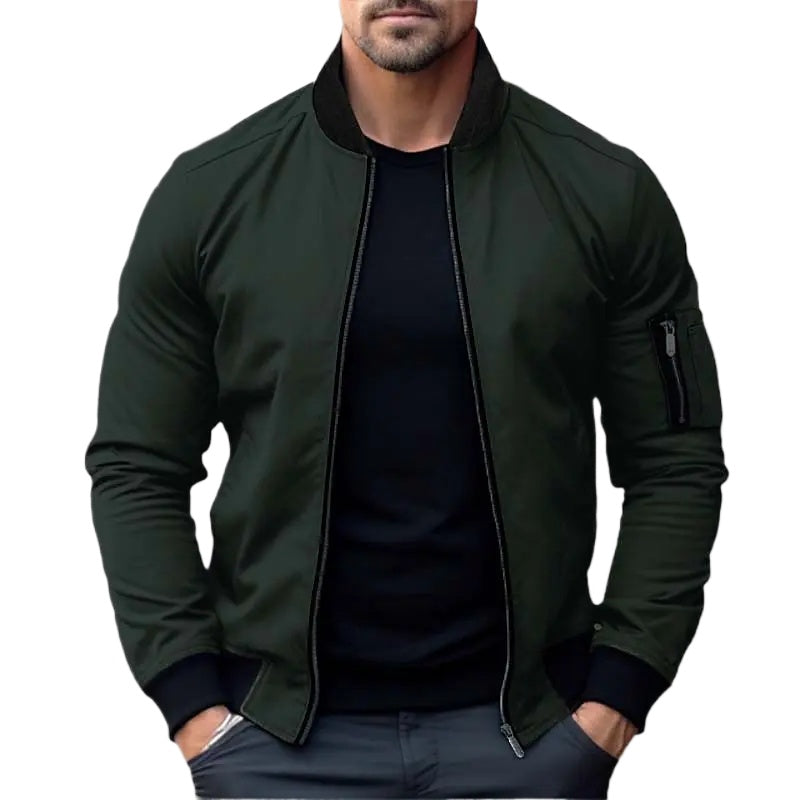 New Sweatwear Men Solid Color Jacket Bomber Coat Business Male Coats Windbreake image 3