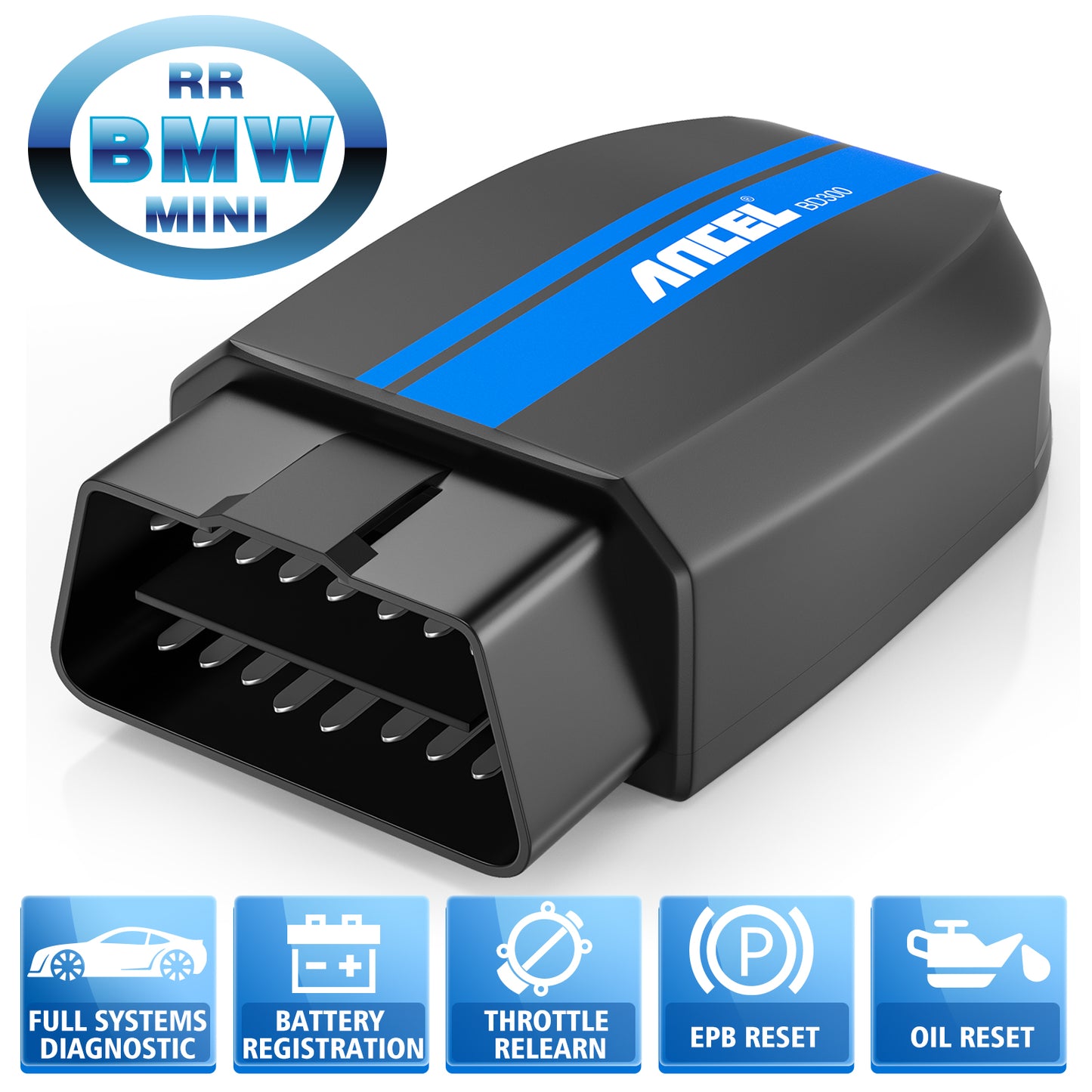 ANCEL BD300 OBD2 Scanner Full System Car Diagnostic Tools Injector Coding SRS A image 1