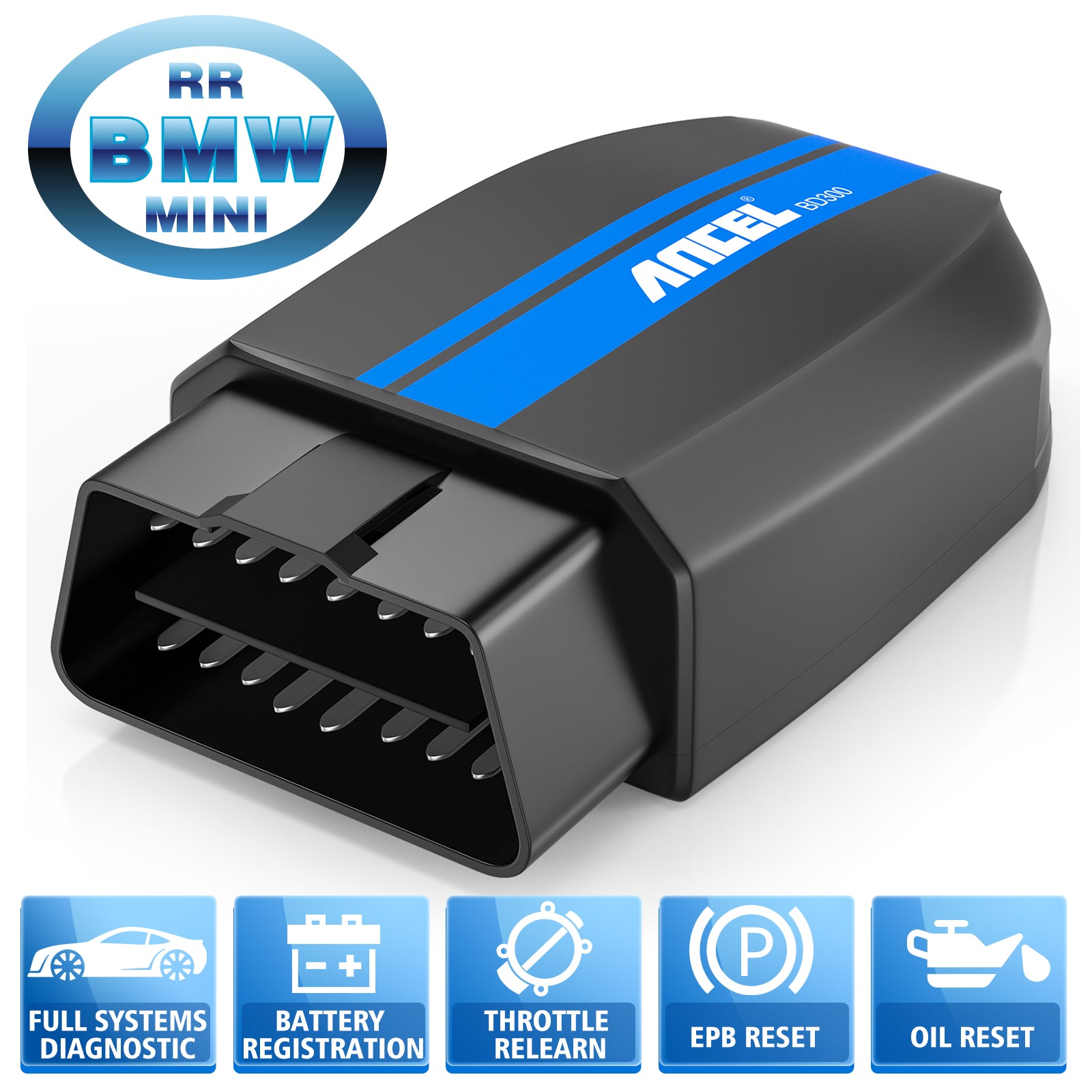 ANCEL BD300 OBD2 Scanner Full System Car Diagnostic Tools Injector Coding SRS A image 1