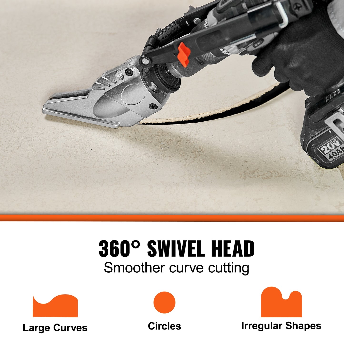 VEVOR Board Cutter Drill Attachment Board Shears Attachment with 360 Degree Piv image 2